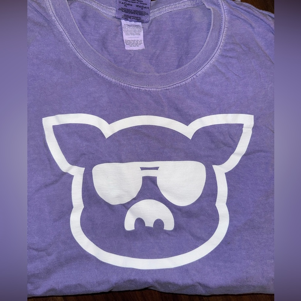 Purple Comfort Colors Pig Tee